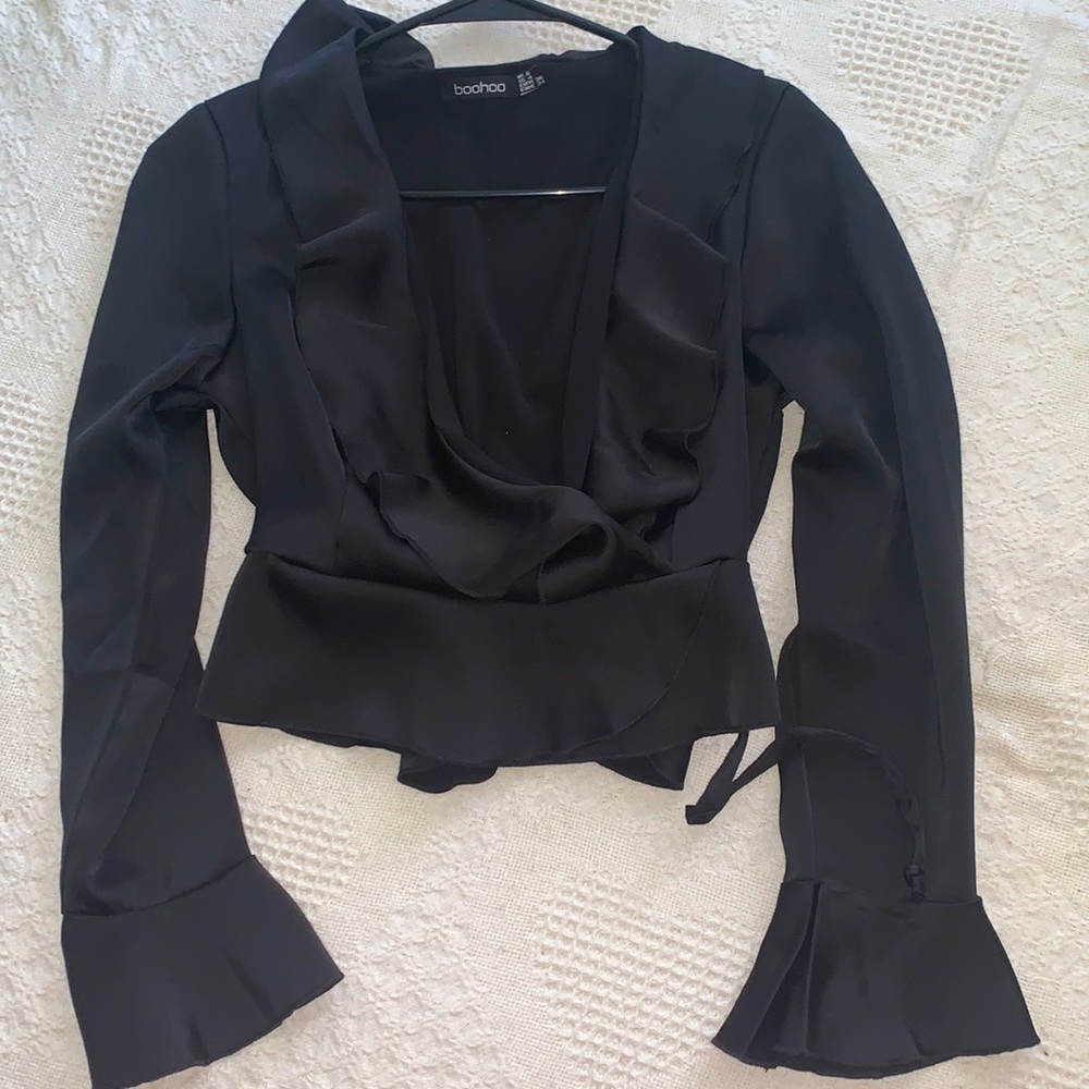 satin crop blouse